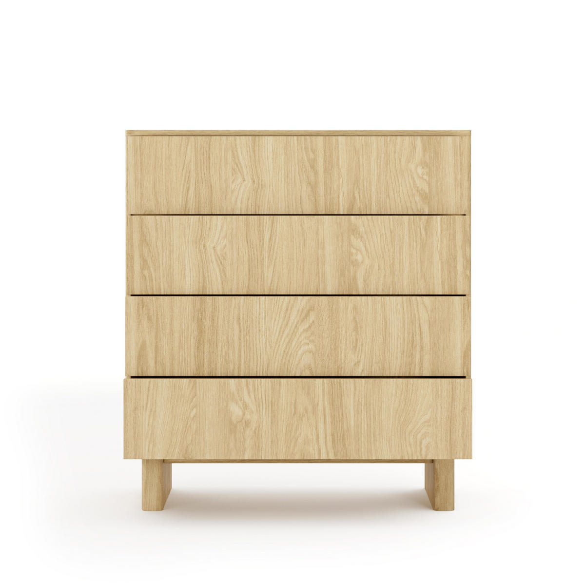 KOMMODE VIRONE (Geölte Eiche, 4 Schubladen, Vollauszug, Push-to-Open) - Eichefarben, Holz/Holzwerkstoff (93/103/38cm) - Ravio