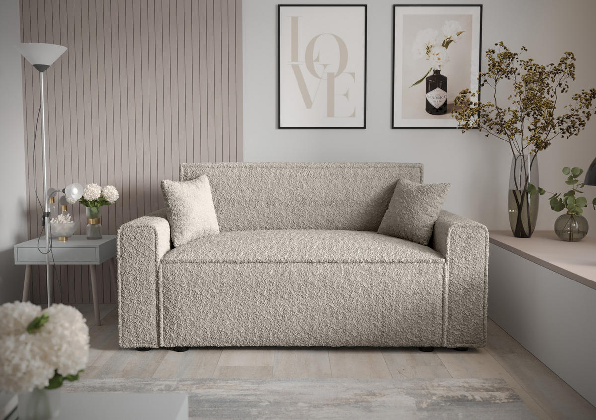 SOFA Mira mit Schlaffunktion - Creme, Textil (161/90/85cm) - SIMKAM Furniture