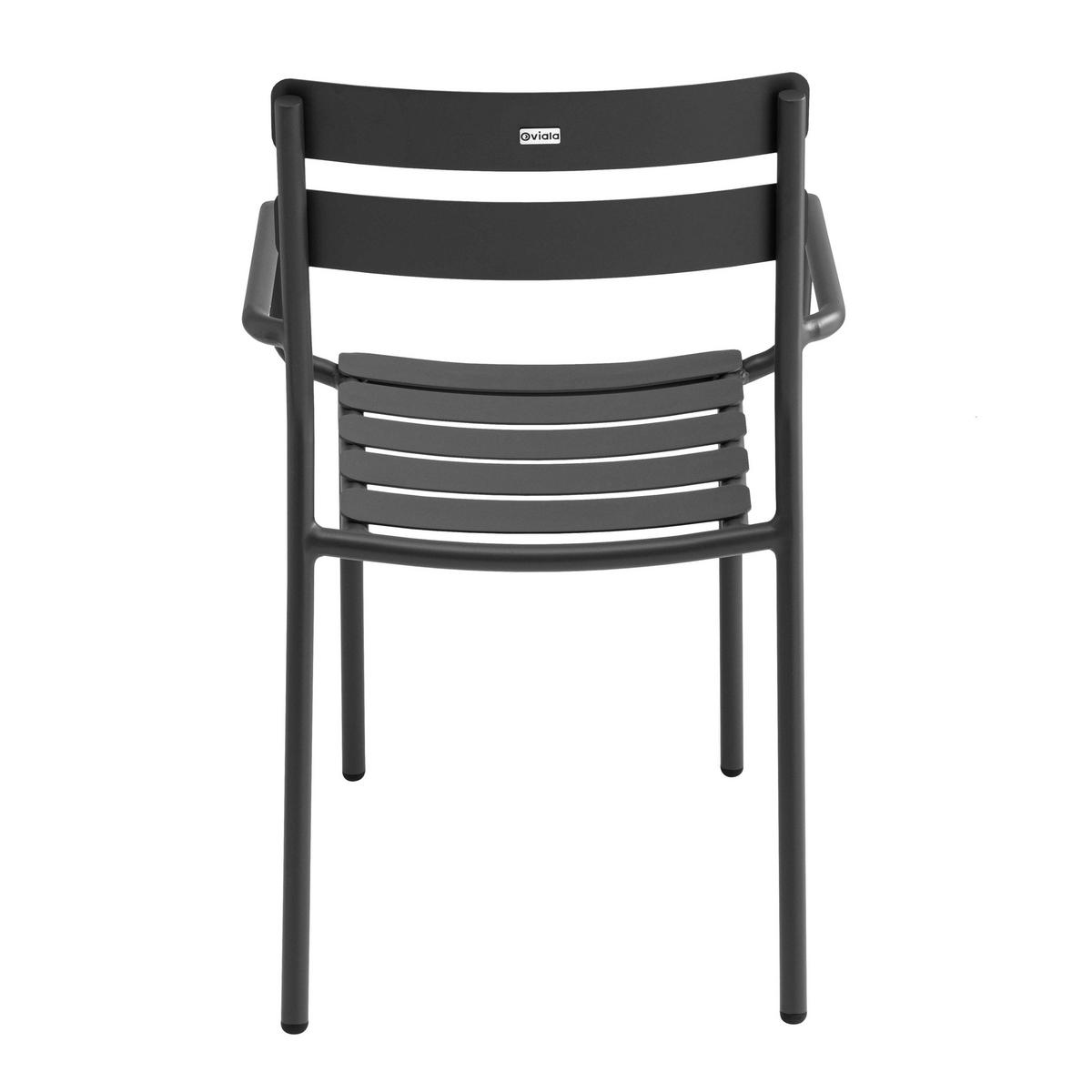 GARTENSTUHL aus Aluminium, Schwarz - Schwarz, Metall (46/84/55cm) - Oviala