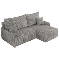 ECKSCHLAFSOFA ARPA L Grau Cord - rechts - Schwarz/Grau, Kunststoff/Textil (150/198cm) - MKS