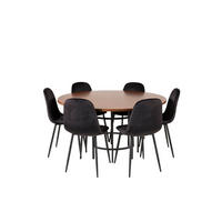TISCHGRUPPE Schwarz - Schwarz, Holzwerkstoff (140/74/140cm) - ebuy24