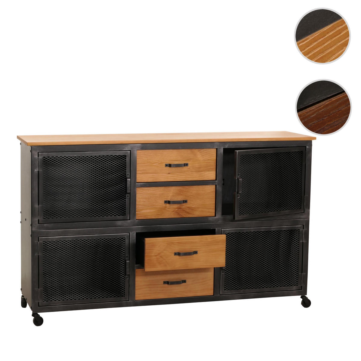 SIDEBOARD Schwarz, Beige - Beige/Schwarz, Holz (150/90/40cm) - MCW