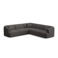 SYMMETRISCHES-MODULARES-ECKSOFA Campi aus strukturiertem Stoff grau 6 Sitzplätze - Grau, Textil (255/255cm) - Cosmopolitan Design