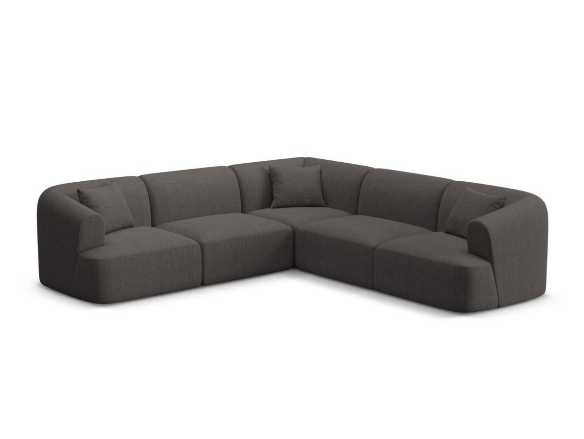 SYMMETRISCHES-MODULARES-ECKSOFA Campi aus strukturiertem Stoff grau 6 Sitzplätze - Grau, Textil (255/255cm) - Cosmopolitan Design