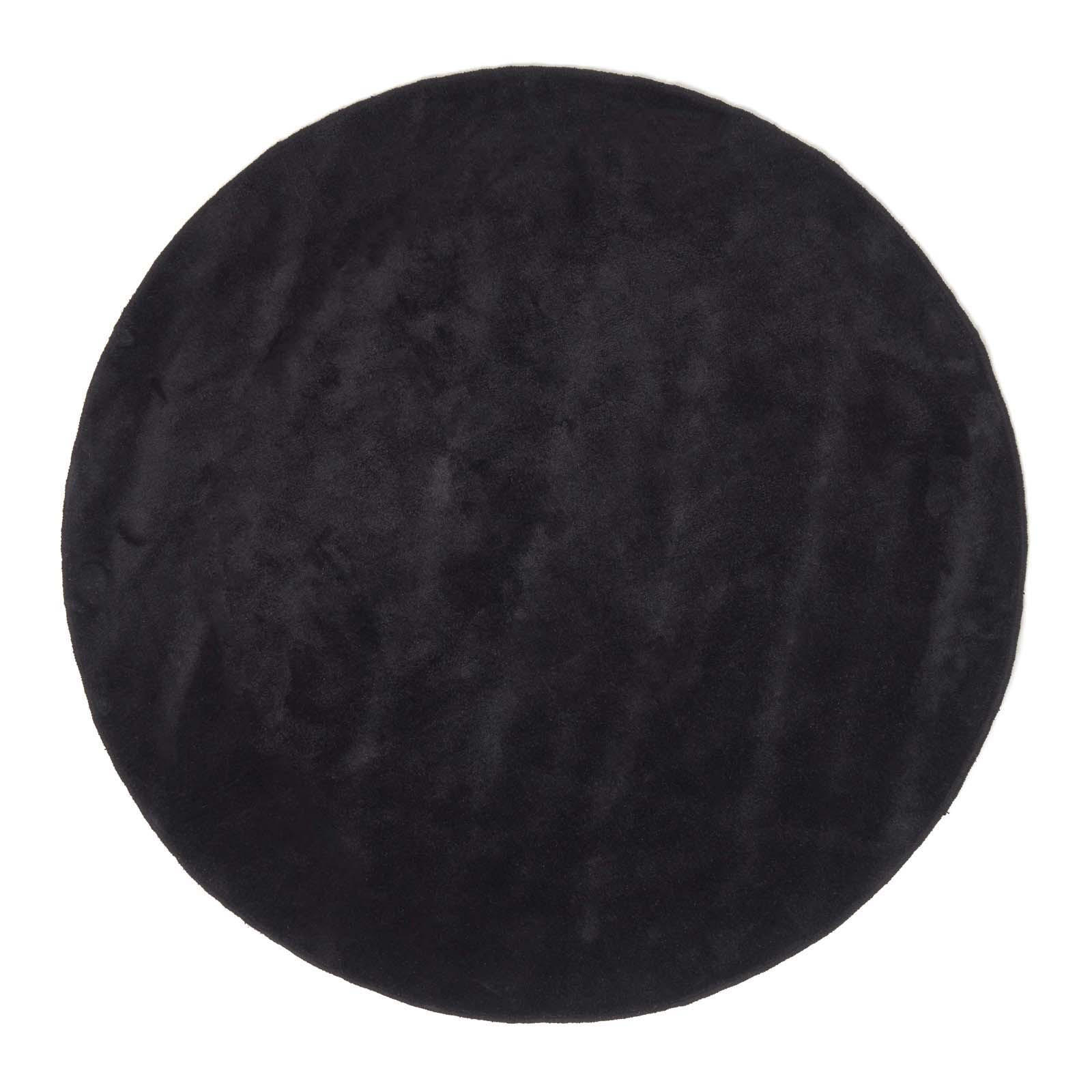KURZFLOR-TEPPICH rund getuftet 150 cm - Schwarz, Textil (150/150cm) - Homescapes