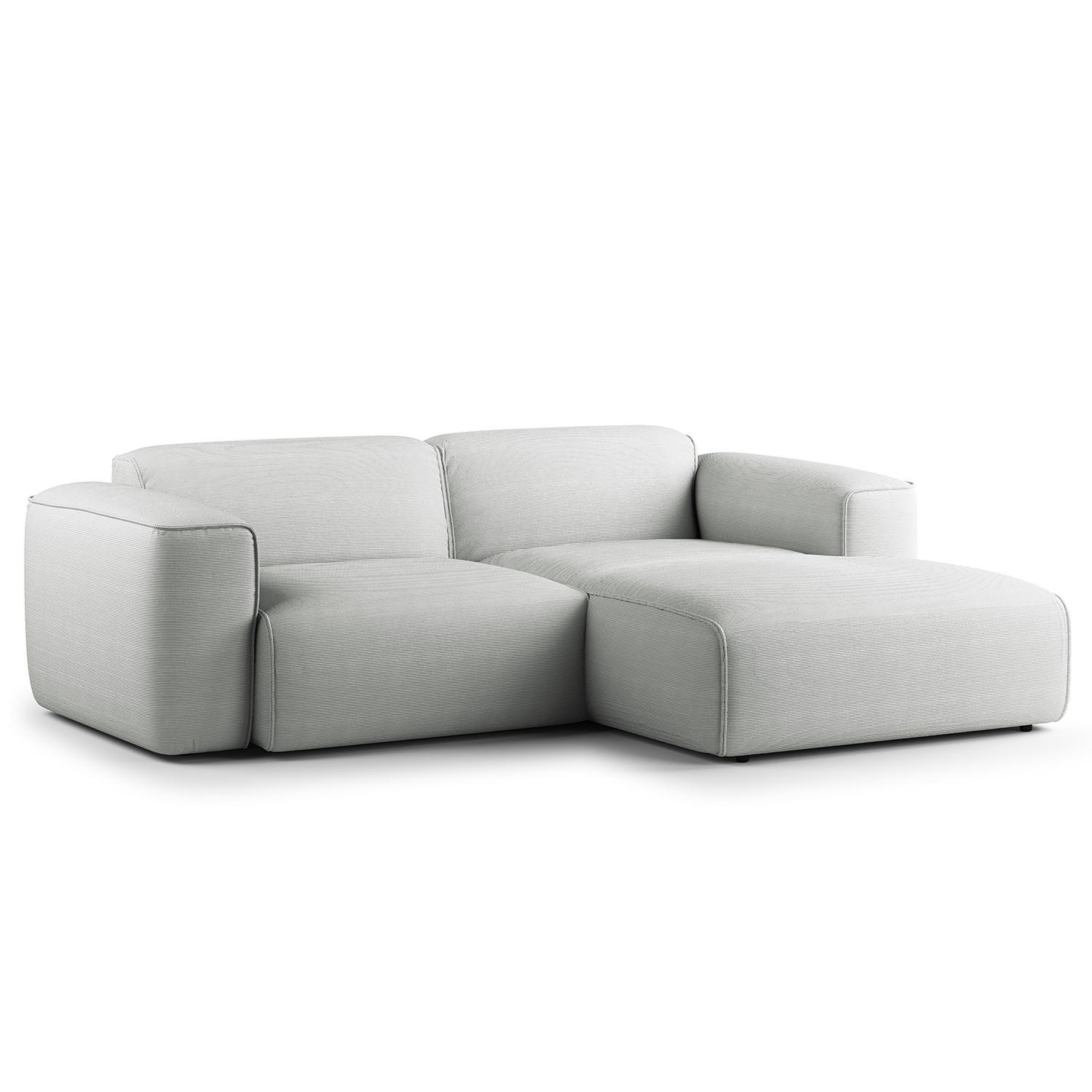 ECKSOFA mit XL-Longchair - Schwarz/Grau, Kunststoff/Textil (260/171cm) - home24