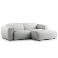 ECKSOFA mit XL-Longchair - Schwarz/Grau, Kunststoff/Textil (260/171cm) - home24
