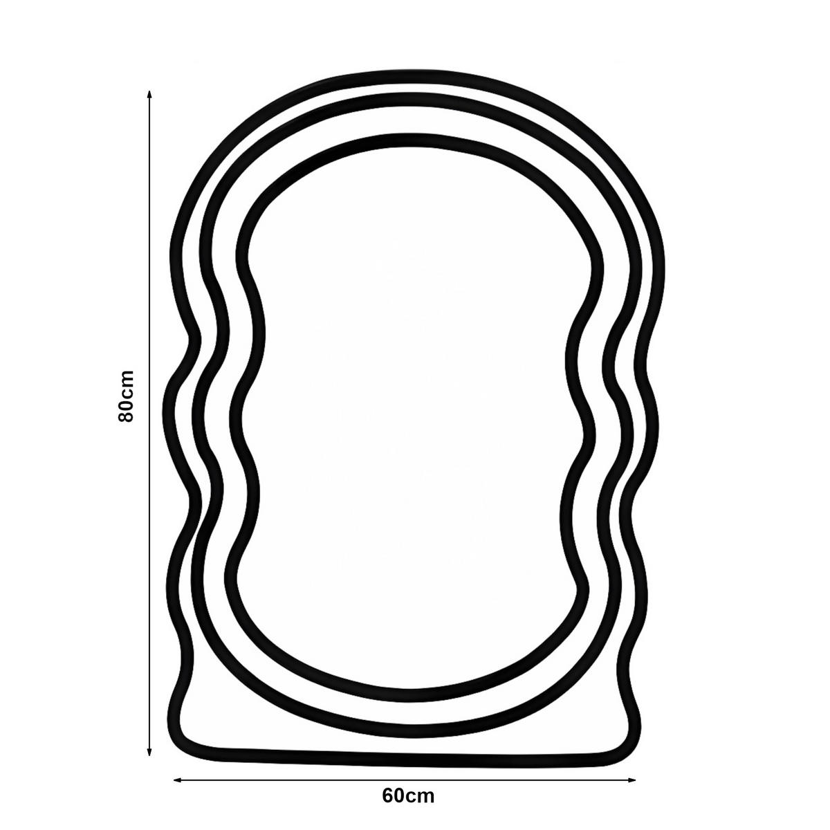 NÁSTĚNNÉ ZRCADLO Brummen - bílá, kompozitní dřevo/textil (60/80/3cm) - [en.casa]