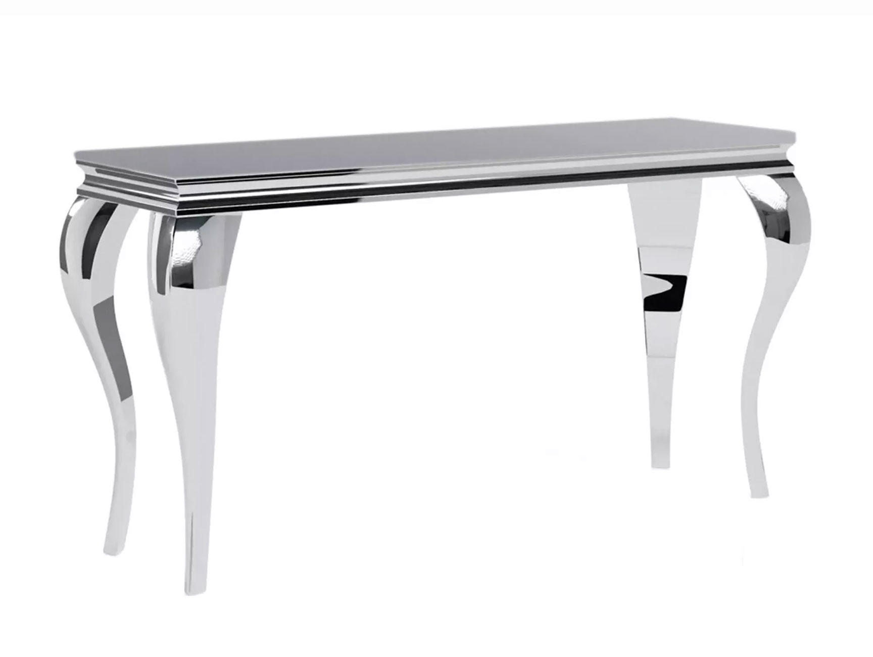 KONSOLENTISCH Prince Schwarzglas / Chrom 120 / 40 / 78cm - Silberfarben/Schwarz, Glas/Holz (40/120/78cm) - Feldmann-Wohnen