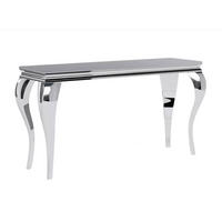 KONSOLENTISCH Prince Schwarzglas / Chrom 120 / 40 / 78cm - Silberfarben/Schwarz, Glas/Holz (40/120/78cm) - Feldmann-Wohnen