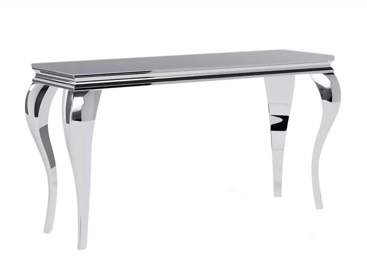 KONSOLENTISCH Prince Schwarzglas / Chrom 120 / 40 / 78cm - Silberfarben/Schwarz, Glas/Holz (40/120/78cm) - Feldmann-Wohnen
