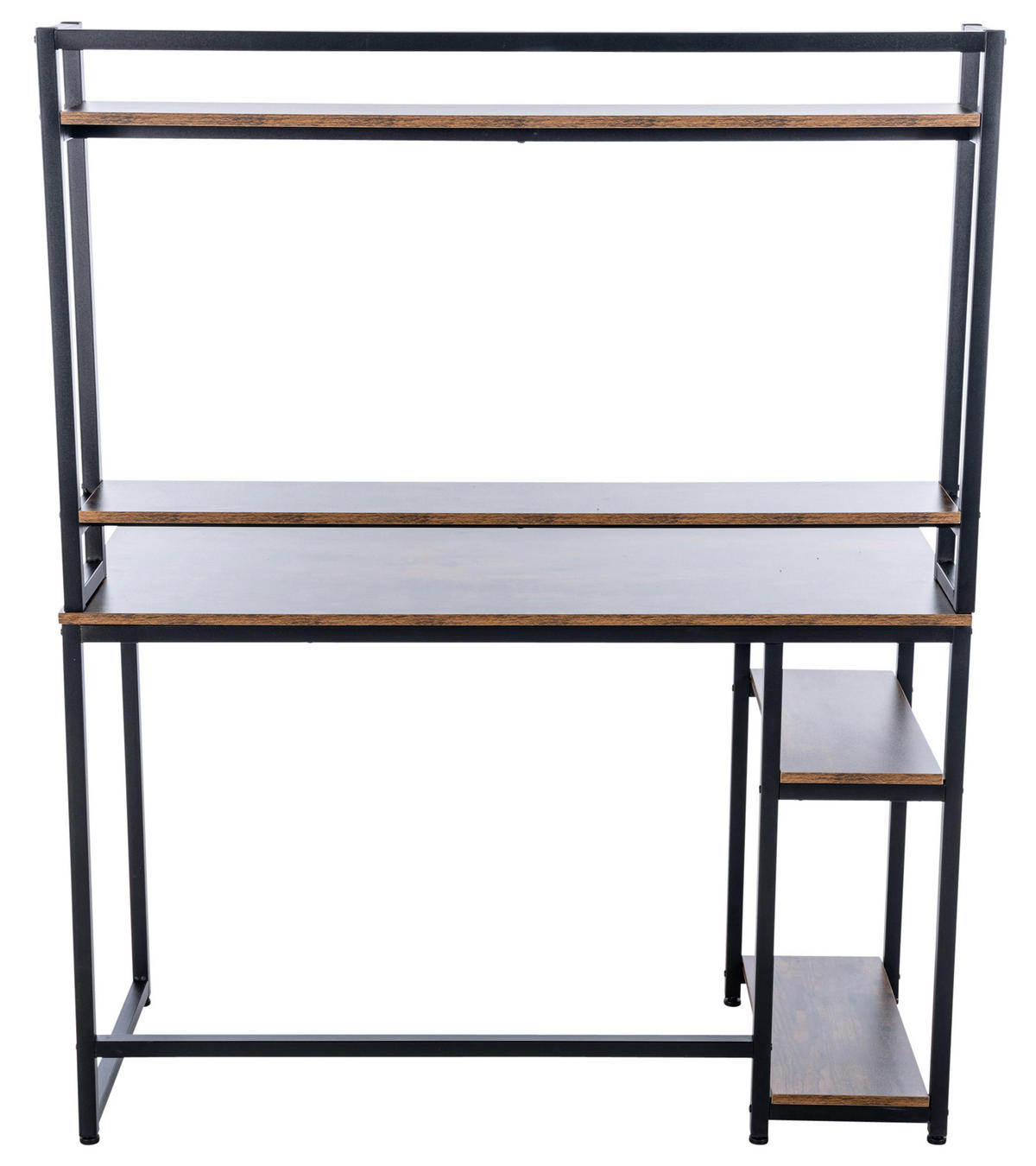 SCHREIBTISCH 120/50/150 cm Holz schwarz/braun - Schwarz/Braun, Holz/Metall (50/120/150cm) - CLP