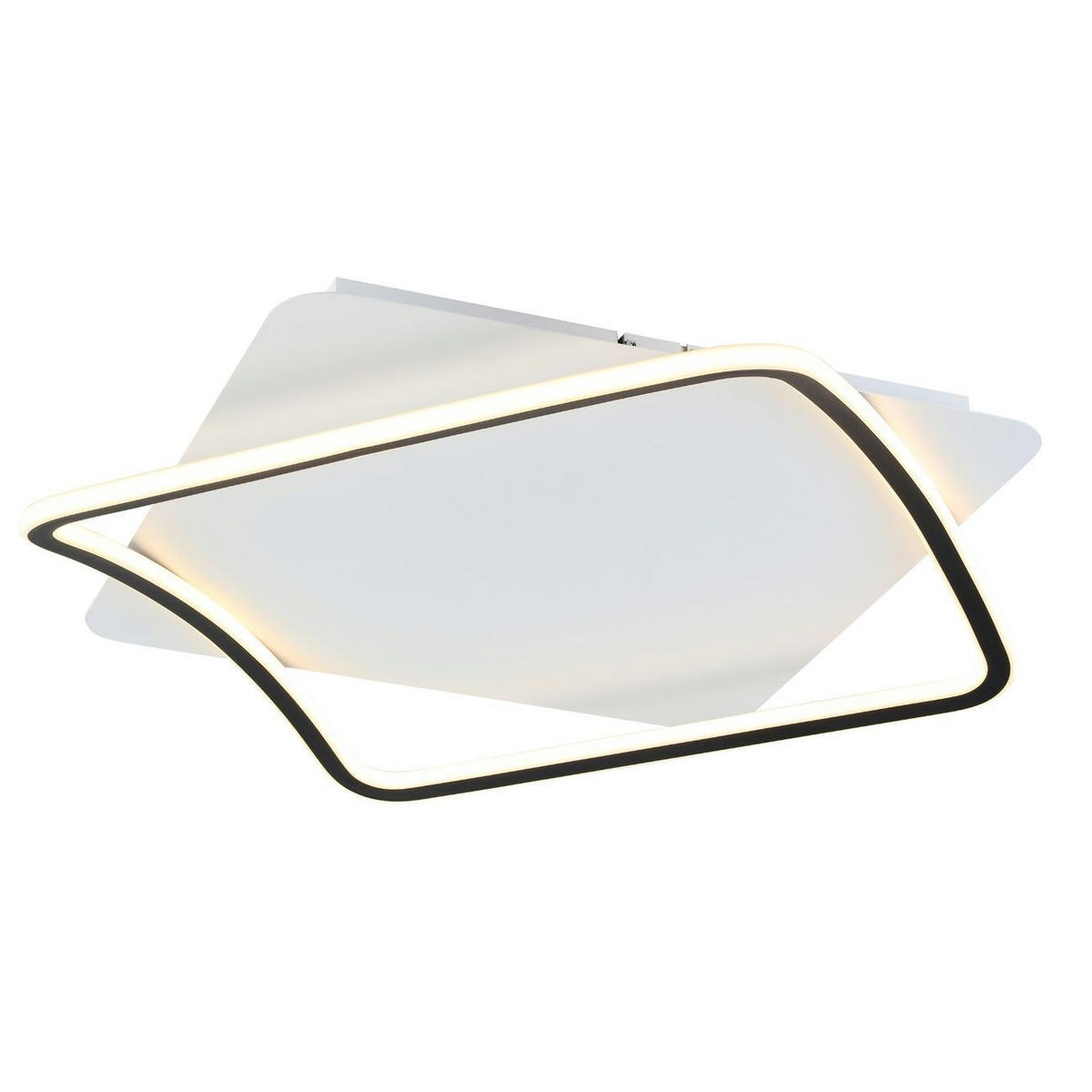 DECKENLEUCHTE Sydal, Schwarz und weiß, 50cm - Weiß, Metall (50/50/10cm) - KOSILUM