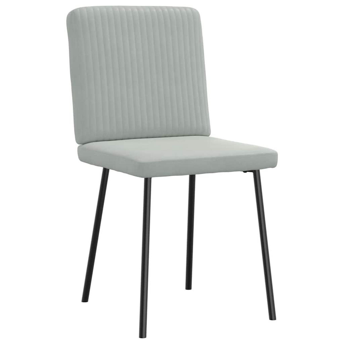 ESSZIMMERSTÜHLE 2 Stk. Hellgrau Samt 45*54*83cm - Grau, Metall (45/83/54cm) - ZMH