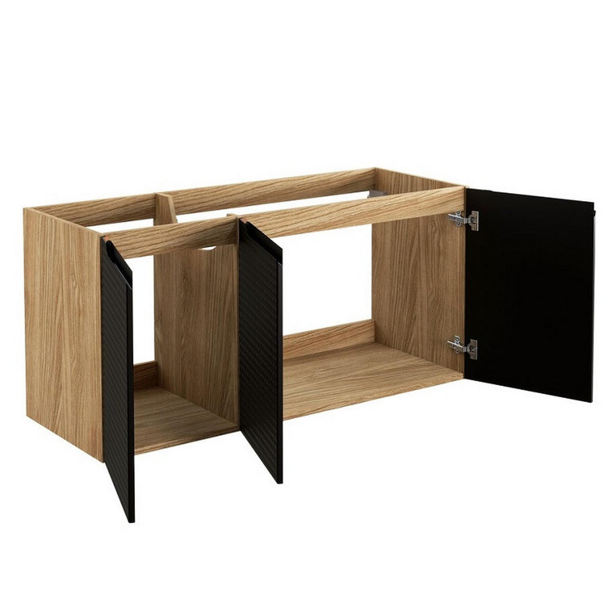 BADMÖBEL-SET 8 Teile - Luxor Black L BM111 in Schwarz/Geölte Eiche - Eichefarben/Schwarz, Holz (120/170/46cm)