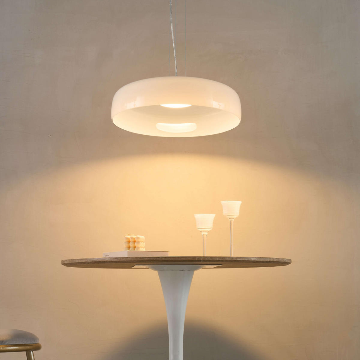 HÄNGELEUCHTE Riccardo, Weiß und Schwarz, 10.1cm - Schwarz, Glas (10/42/10.1cm) - KOSILUM