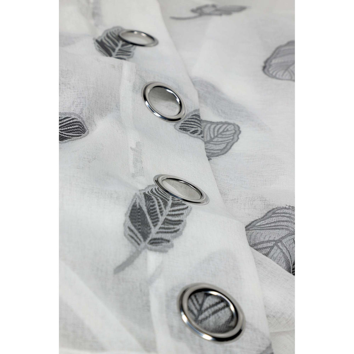 ÖSENVORHANG FEDERN - Silberfarben, Textil (140/0.5/160cm) - WohnDirect