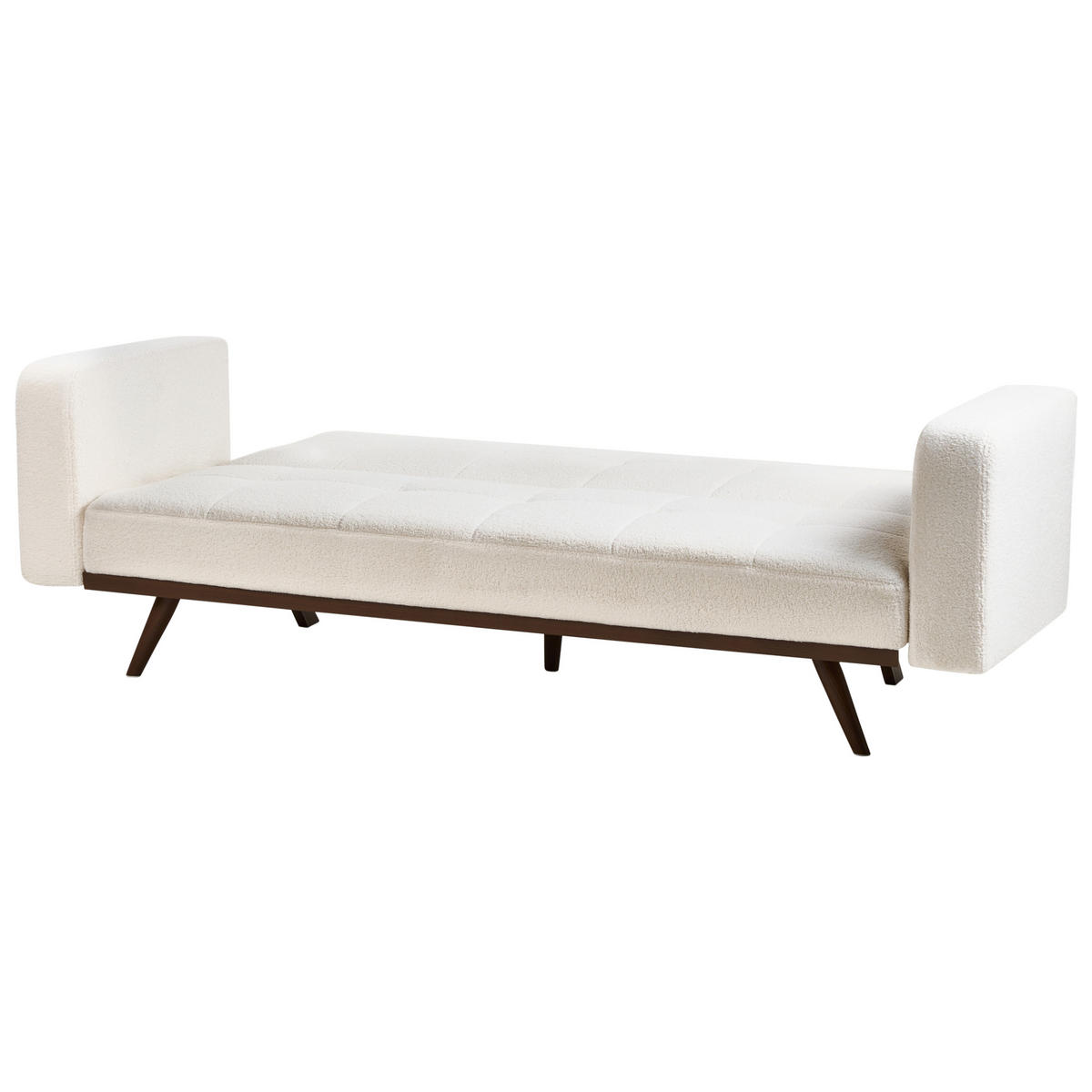 SCHLAFSOFA 3-Sitzer Bouclé Cremeweiß Hjulby - Creme, Textil (220/90/82cm) - Beliani