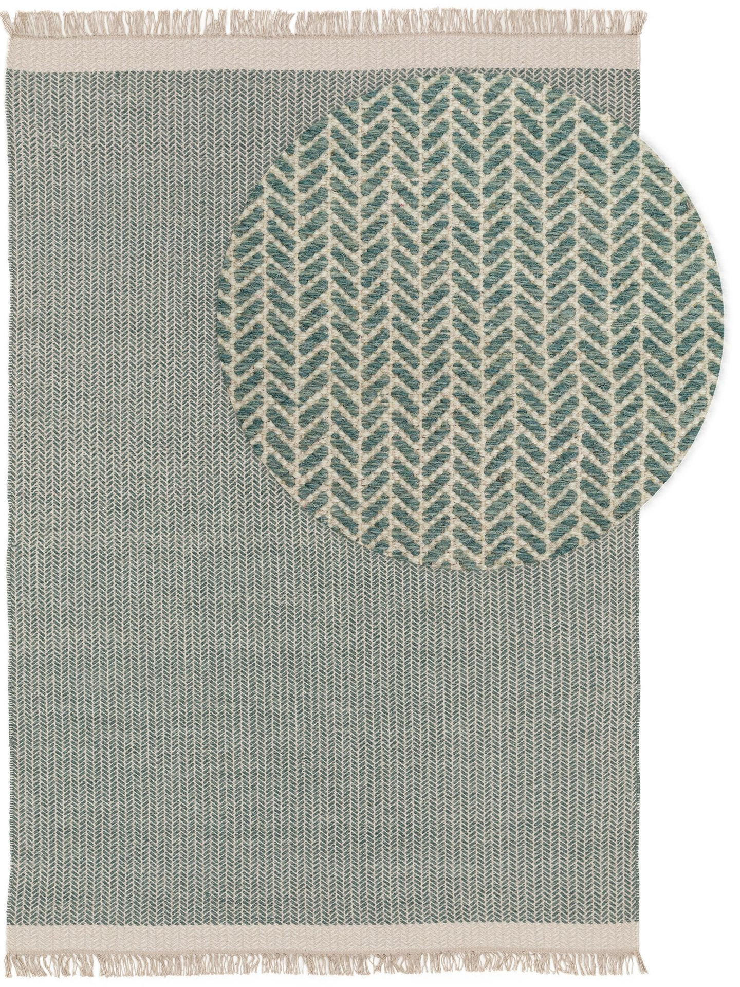 WOLLTEPPICH Kim Mint 160x230 cm - Mintgrün, Textil (160/1cm) - KUNSTLOFT