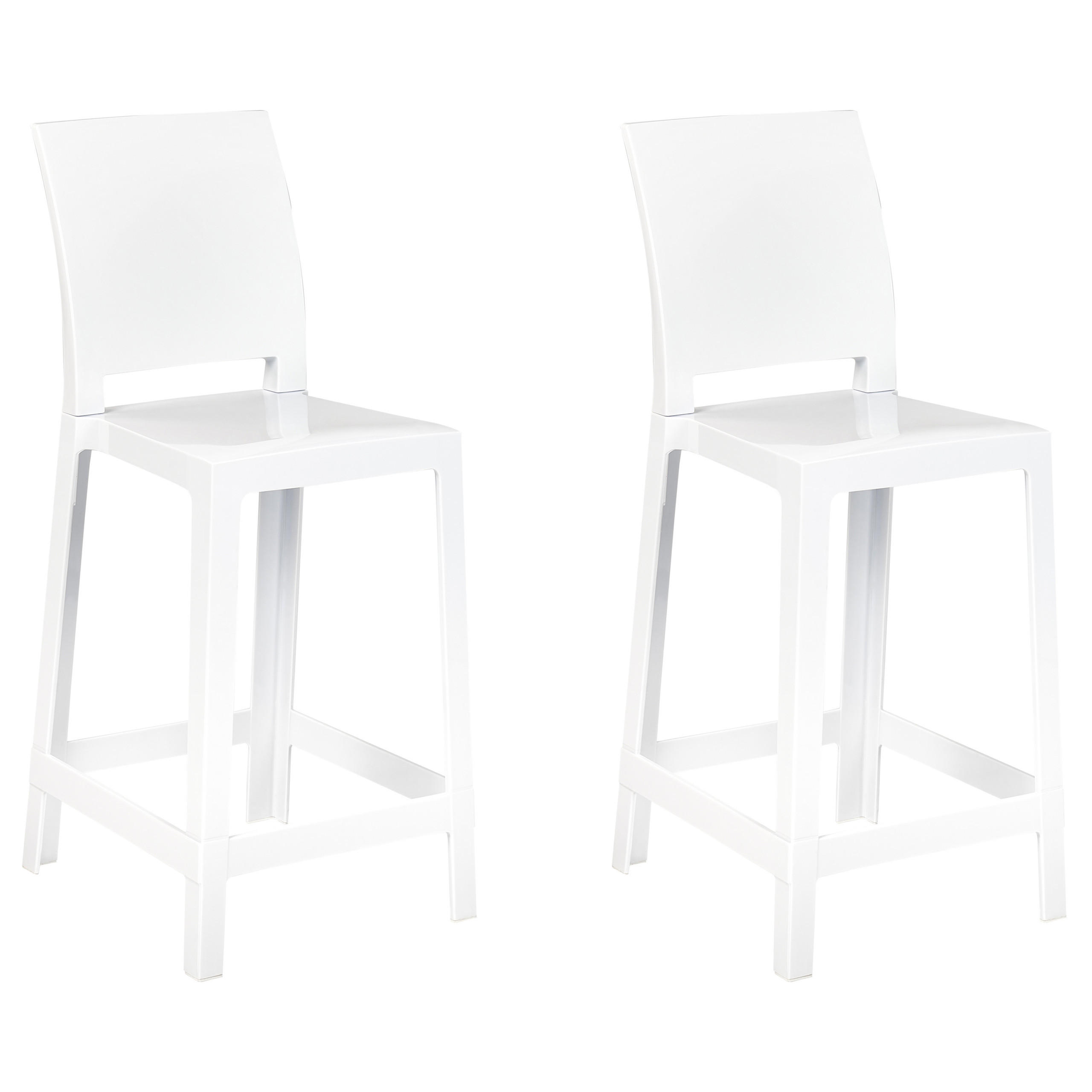 BARSTUHL 2er-Set Kunststoff weiß Wellington - Weiß, Kunststoff (41/99/48cm) - Beliani