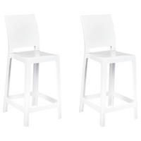 BARSTUHL 2er-Set Kunststoff weiß Wellington - Weiß, Kunststoff (41/99/48cm) - Beliani