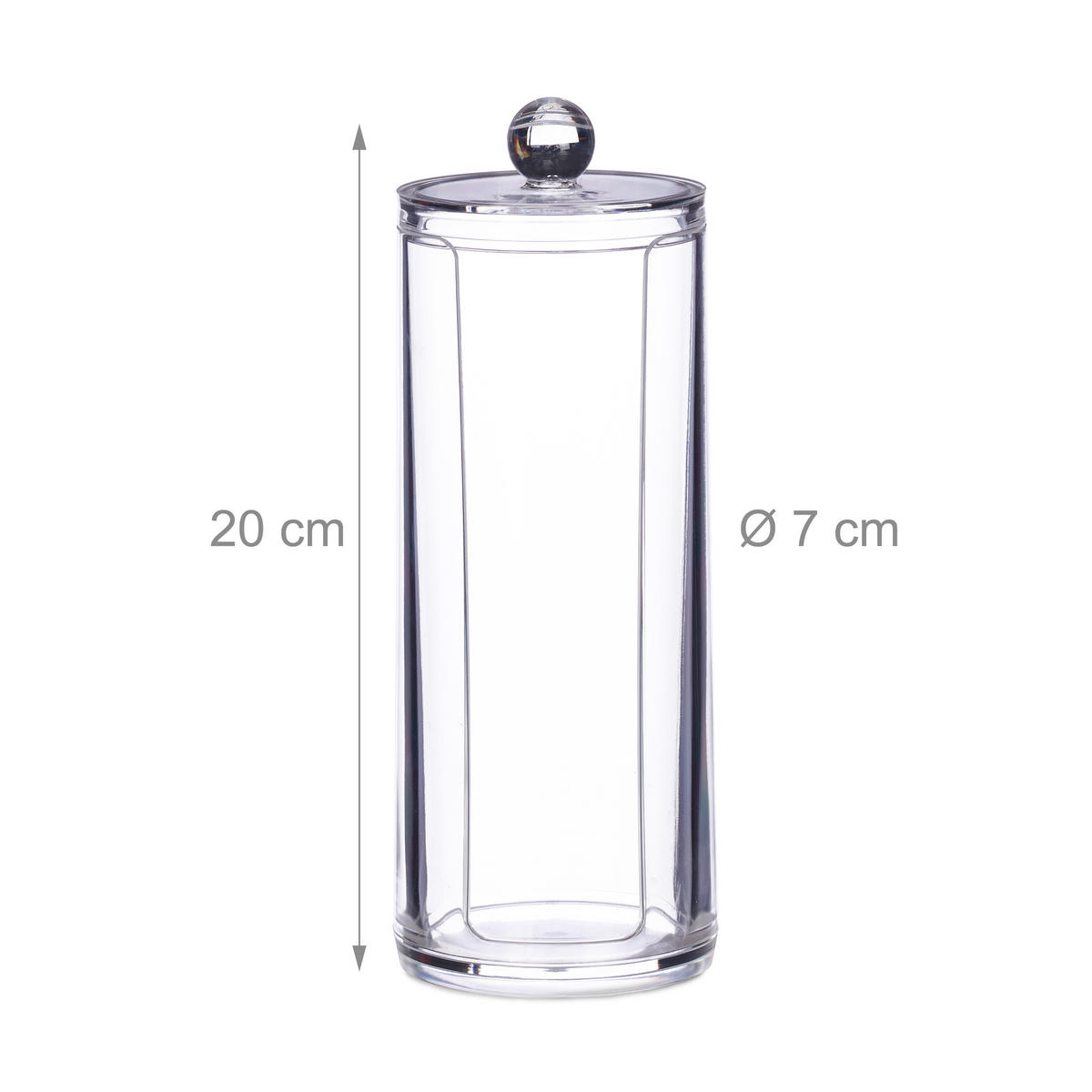 2XWATTEPADHALTER - Transparent, Kunststoff (7/20/7cm) - Relaxdays