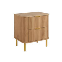 BADEZIMMERSCHRANK : Farbe Eiche Craft, Griff gold, Füße gold, 60 x 41,5 x 66,7 cm - Eichefarben/Goldfarben, Holzwerkstoff (60/66.7/41.5cm) - 3XE LIVING