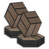 AKUSTIKPANEEL Hexagon Braun 10 Stück - Braun, Holz (30/26/2cm) - Homestyle4u