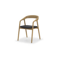 ESSZIMMERSTHUHL Celeste, Natur Massiveiche + schwarzes veganes Leder - Schwarz, Holz (53/80/62cm) - WOODEK