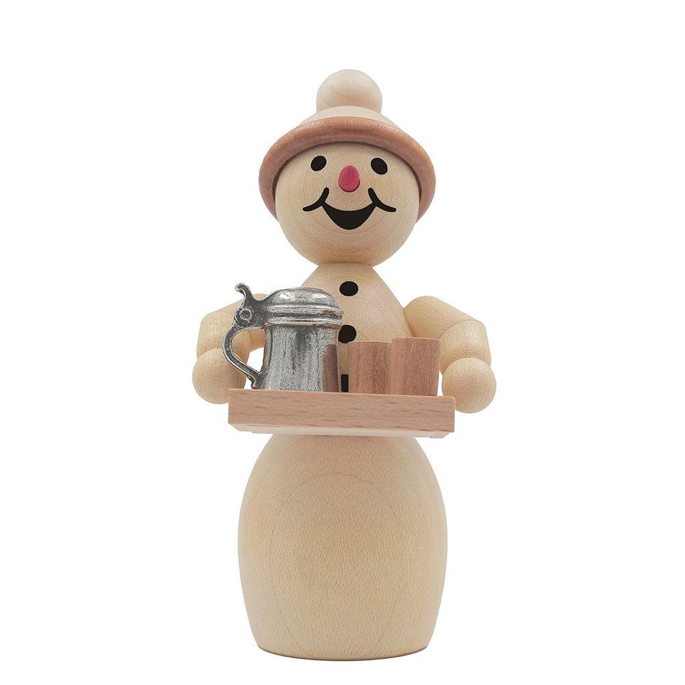 HOLZFIGUR Schneefrau Wirtin mit Bierkrug 9 cm - Multicolor, Holz (5/1/0.1cm)