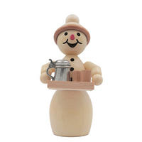 HOLZFIGUR Schneefrau Wirtin mit Bierkrug 9 cm - Multicolor, Holz (5/1/0.1cm)