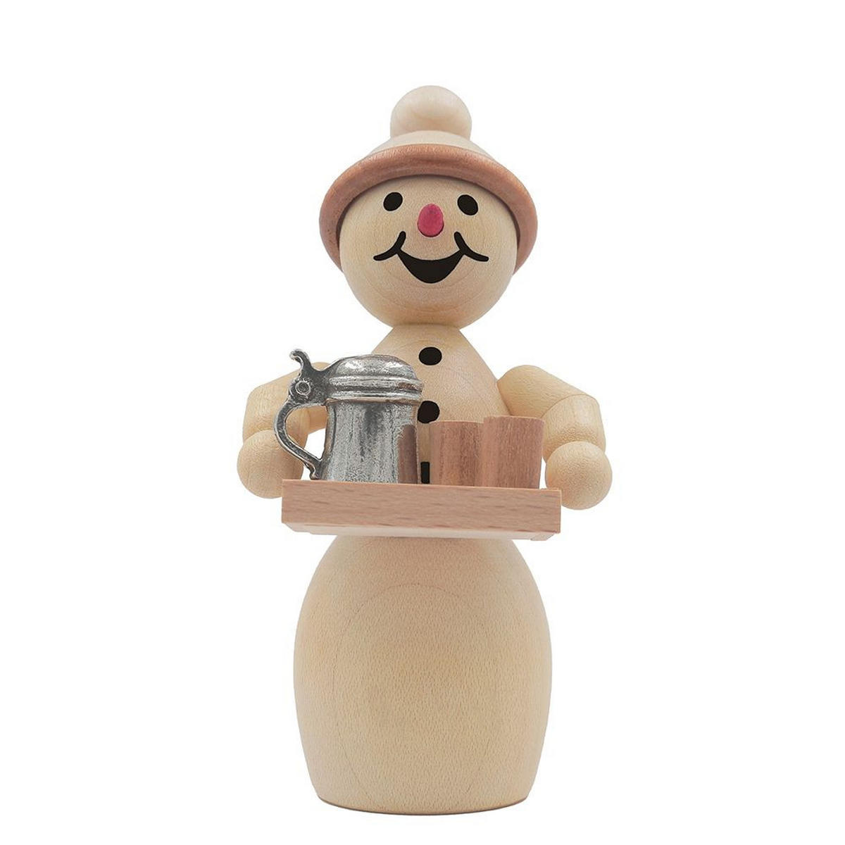 HOLZFIGUR Schneefrau Wirtin mit Bierkrug 9 cm - Multicolor, Holz (5/1/0.1cm)