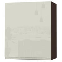 HÄNGESCHRANK Florence W2/60 Lava / RAL 1013 perlweiß HG 60 / 32,5 / 72cm - Türanschlag links - Dunkelgrau/Weiß Hochglanz, Holz/Holzwerkstoff (60/72/32.5cm) - Feldmann-Wohnen