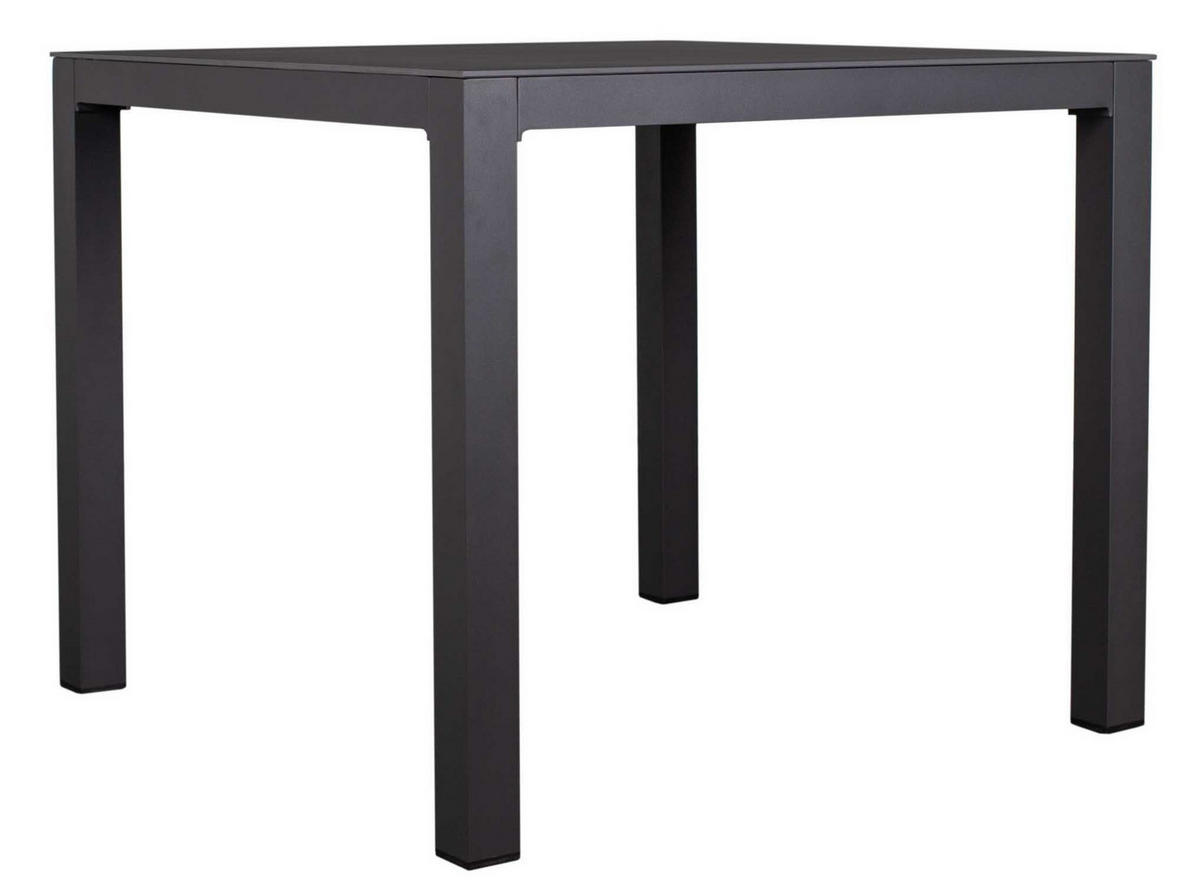 GARTENMÖBELSET Diningsessel Alicante anthrazit mit Tisch Tarifa 90x90cm - Grau, Metall - Mr. Deko