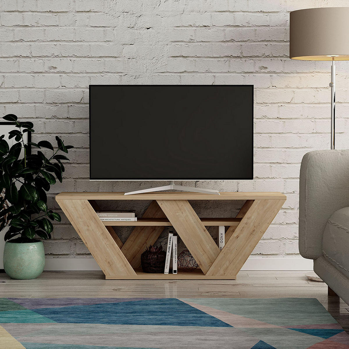 TV-MÖBEL Pipralla Eiche - Eichefarben, Holz (110/40/30cm) - Habitat Garten