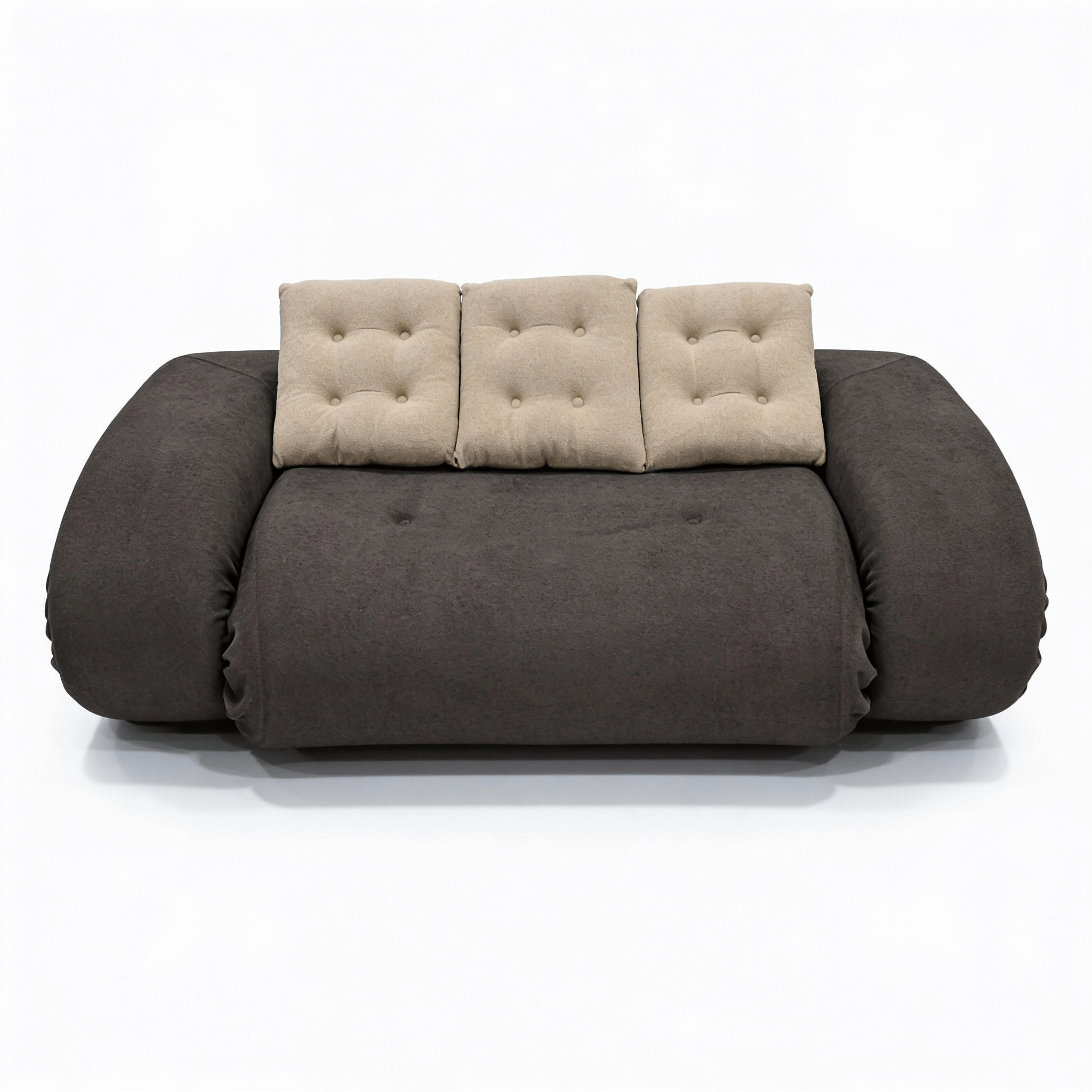 SCHLAFSOFA Okoa 2-Sitzer - Braun Sand - Braun, Textil (120/60/120cm) - COCO Living