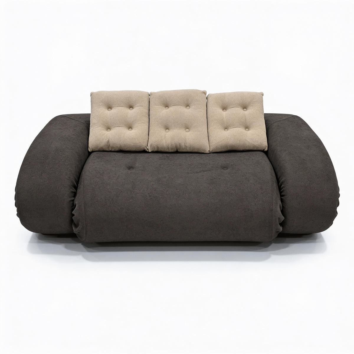 SCHLAFSOFA Okoa 2-Sitzer - Braun Sand - Braun, Textil (120/60/120cm) - COCO Living