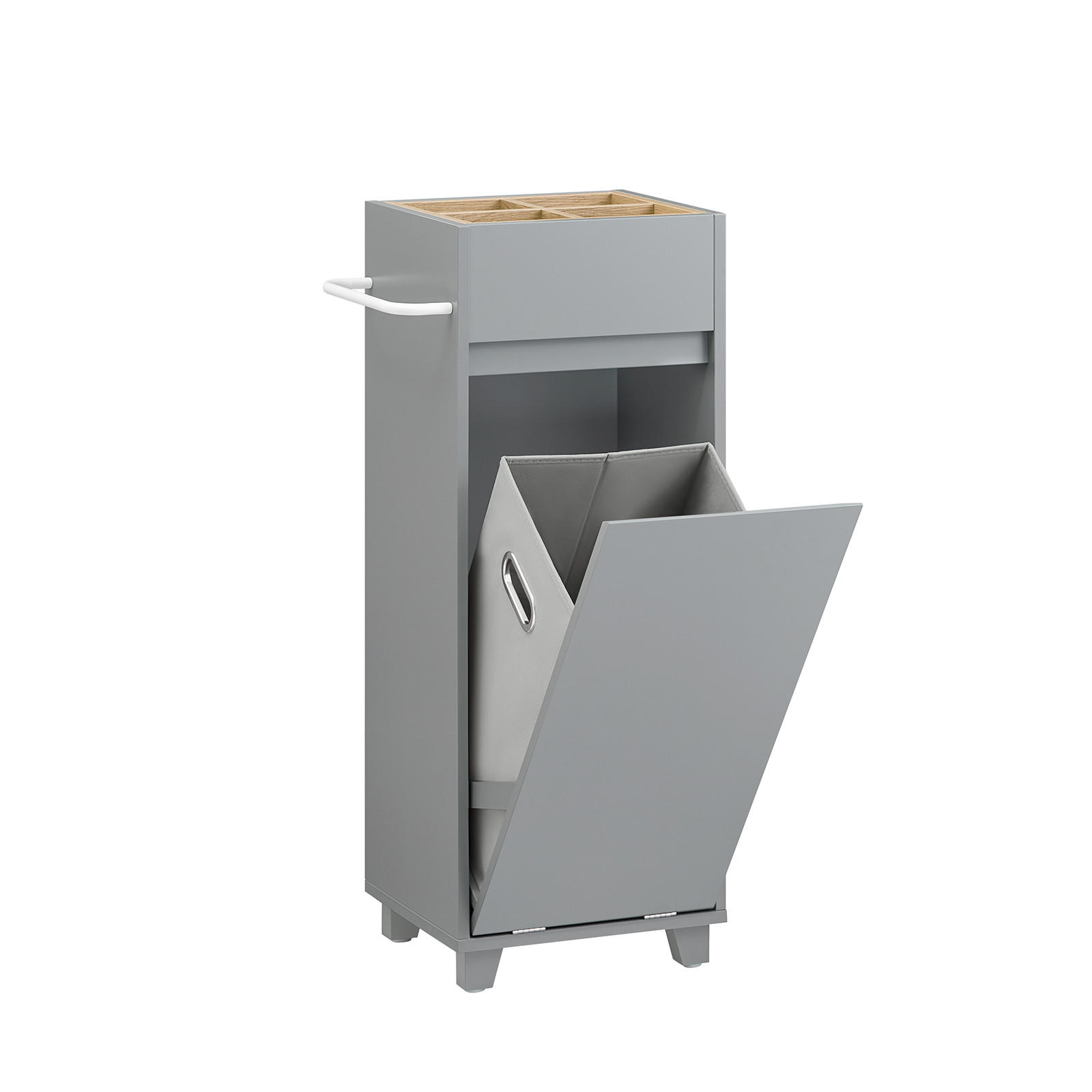 WÄSCHESCHRANK Dunkelgrau - Grau, Holzwerkstoff (35/90/30cm) - SoBuy