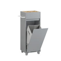 WÄSCHESCHRANK Dunkelgrau - Grau, Holzwerkstoff (35/90/30cm) - SoBuy