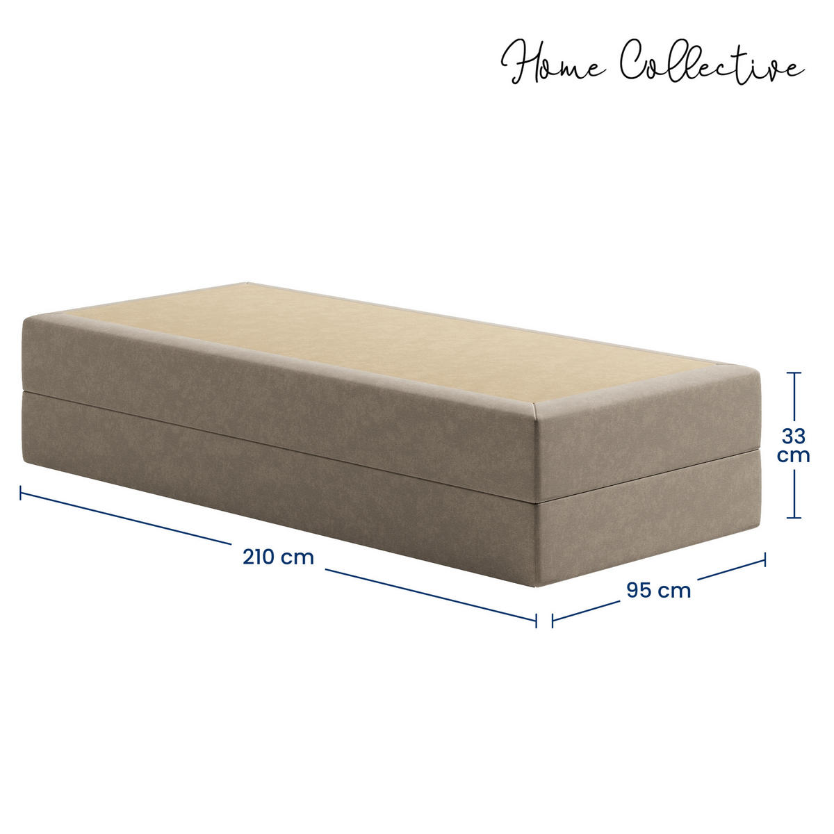 BOXSPRINGBETT mit Kaltschaummatratze, 90 x 200 cm, in Beige - Beige, Naturmaterialien (90/200cm) - Home Collective