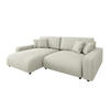 ECKSOFA Emma Beige Cord - Ottomane links - Beige, Textil (234/170cm) - S-Style Möbel