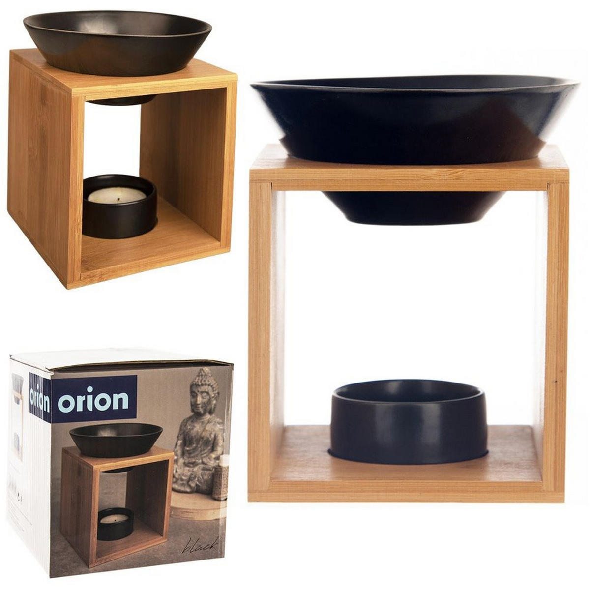 DUFTLAMPE Black schwarz - Schwarz, Holz (12/14/11cm) - Orion 