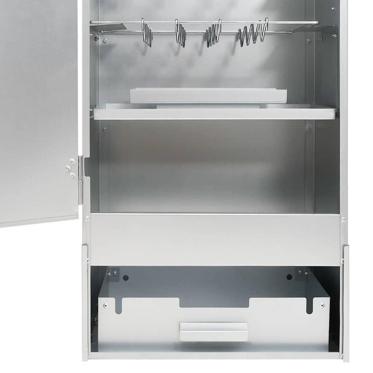 RÄUCHEROFEN Mit Holzspänen 44,5/29/110 Cm Verzinkter Stahl - Braun, Metall (29/110/44.5cm) - vidaXL