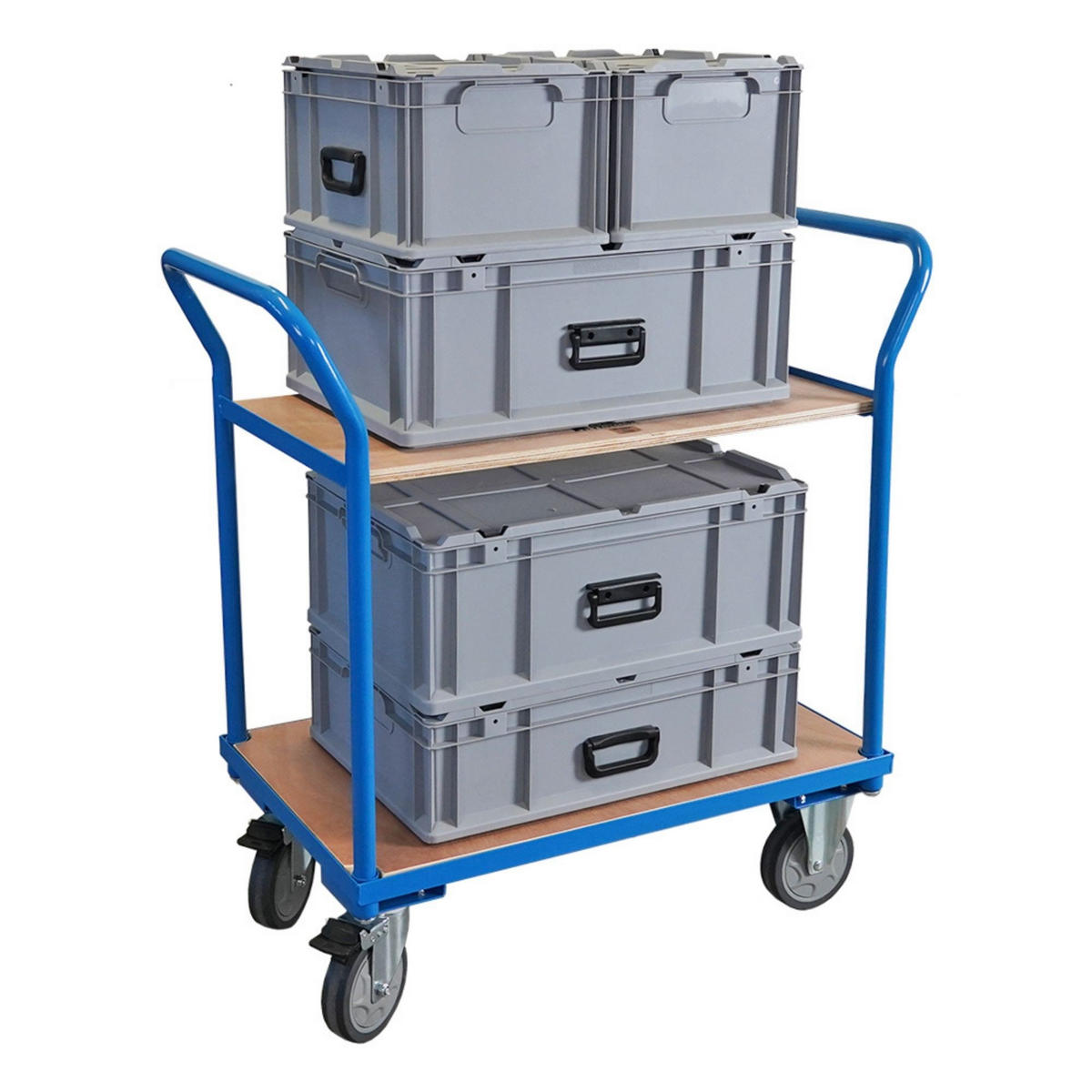 TISCHWAGEN mit 2 Etagen 102x100x50cm Traglast 400kg Lichtblau - Blau, Metall (50/100/102cm) - PROREGAL