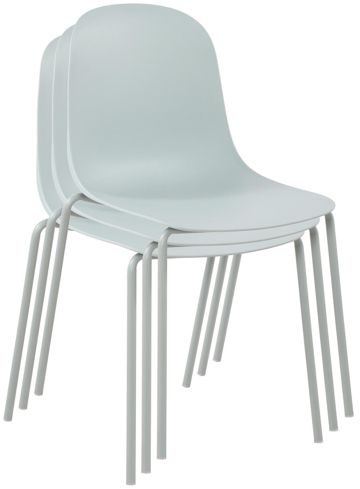 STAPELSTUHL 2er Set Kunststoff Türkis - Türkis, Kunststoff/Metall (51/85/53cm) - CLP
