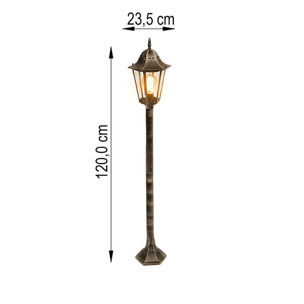 LED AUSSENSTEHLEUCHTE Alu-Druckguss Bronze - Bronzefarben, Metall (23.5/23.5/120cm)