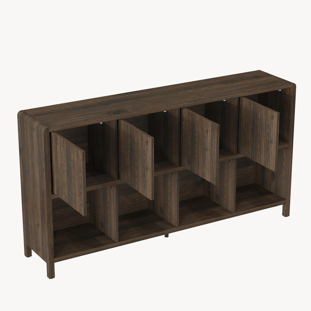 SIDEBOARD Lukkodso - Walnussfarben, Holzwerkstoff (145/76.5/30cm) - [en.casa]