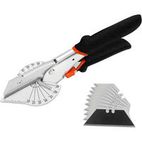 GEHRUNGSSCHERE verstellbar 45-135 Grad mit 10 Ersatzklingen - Schwarz, Metall (10.8/5.6/22.8cm)