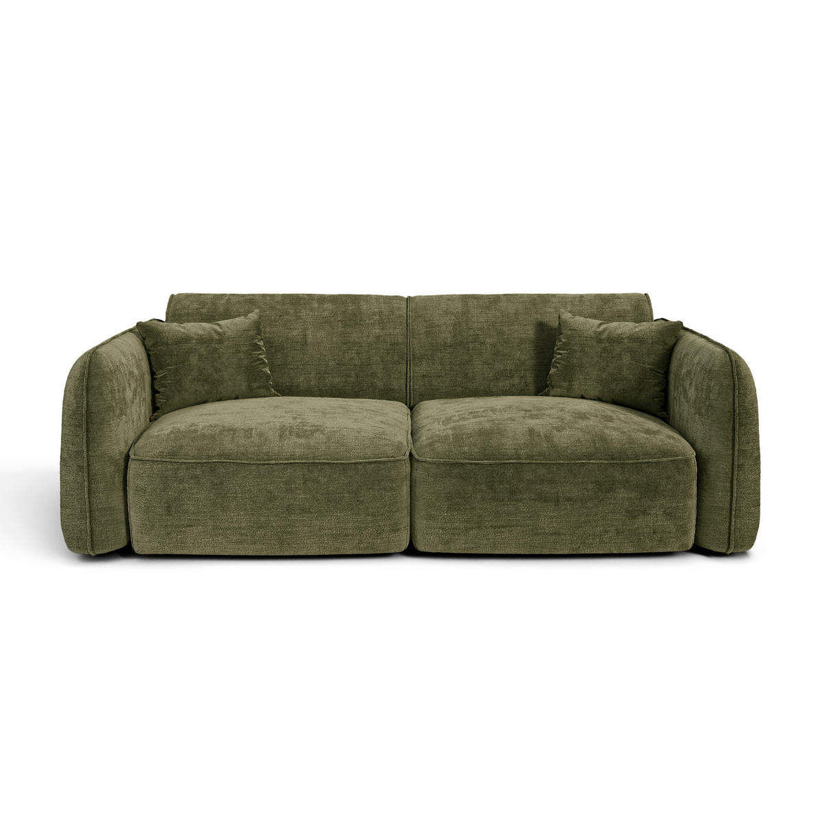 SOFA LOMI Geprägter Samt Vintage-Grün 150cm - Dunkelgrün/Grün, Textil (150/74/90cm) - Premium Interiors