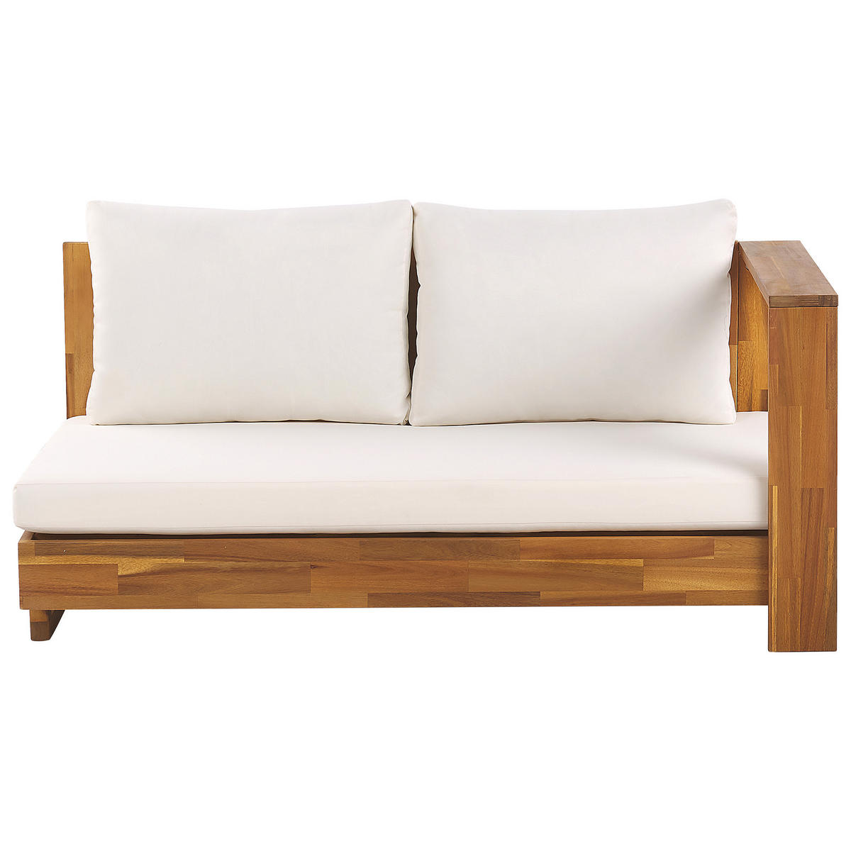 LOUNGE-SET 5-Sitzer Heller Holzfarbton Marettimo - Hellbraun/Weiß, Holz - Beliani
